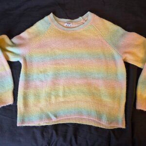 Pastel Rainbow Striped Sweater - Girls XL